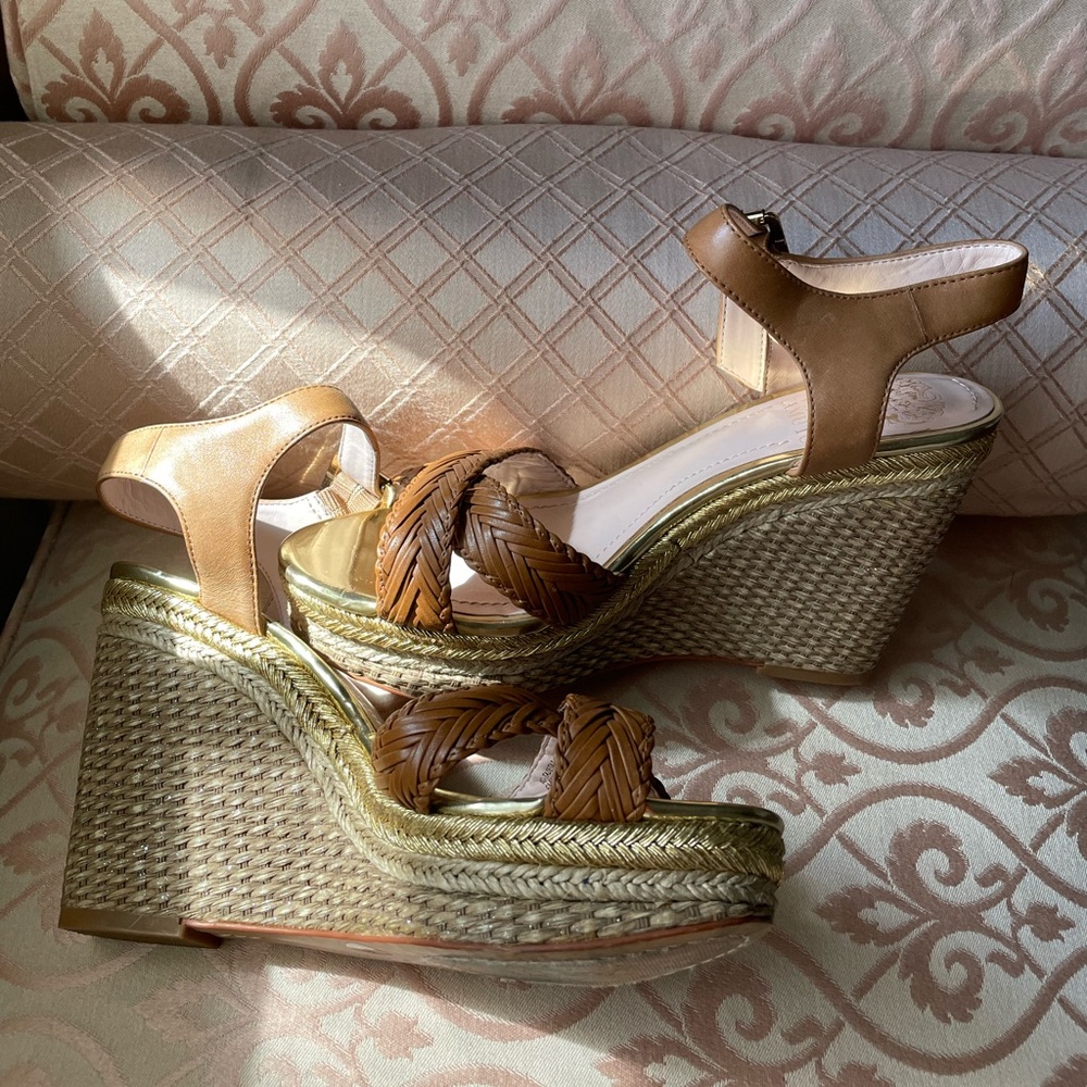 Vince Camuto espadrille wedge with sparkly heel